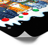 Cat Christmas Light Reindeer Santa Christmas Funny Poster (Hoek)