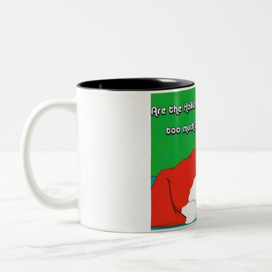 Cat Christmas Mug Tweekleurige Koffiemok (Links)