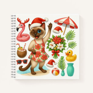 Cat Christmas Pool Party Notitieboek
