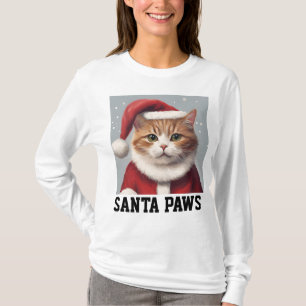 CAT CHRISTMAS, SANTA PAWS GRAPPIG T-shirt