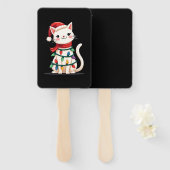 Cat Christmas Tree Christmas (1) Handwaaier (Voorkant en achterkant)