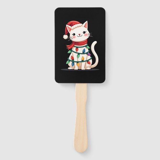 Cat Christmas Tree Christmas (1) Handwaaier (Voorkant)