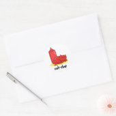 Cat-chup Funny Red Ketchup Cat Pun Ronde Sticker (Envelop)