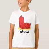 Cat-chup Funny Red Ketchup Cat Pun T-shirt (Voorkant)