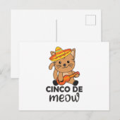 Cat Cinco de Meow Mexicaanse sombrero Cats Briefkaart (Voorkant / Achterkant)