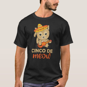 Cat Cinco de Meow Mexicaanse sombrero Cats T-shirt