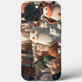 Cat City Cartoon Crowd Case-Mate iPhone Case (Achterkant)