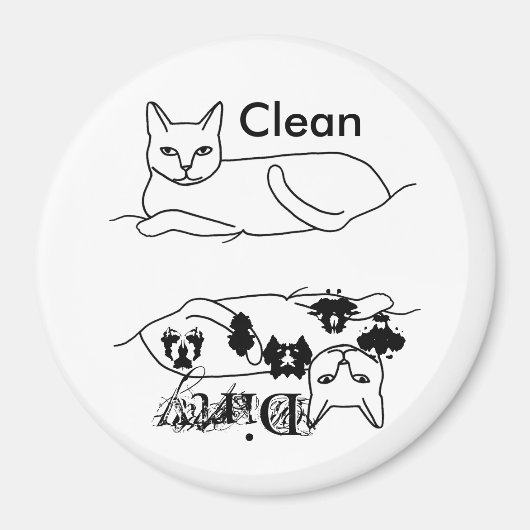 Cat Clean Vuile Vaatwasser Magneten (Voorkant)