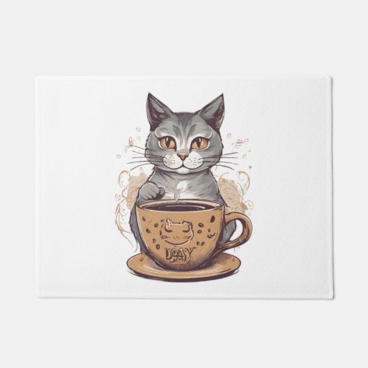 Cat Coffee Deurmat (Voorkant)