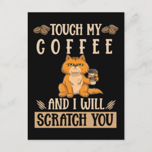Cat Coffee Humor Angry Kitten Briefkaart