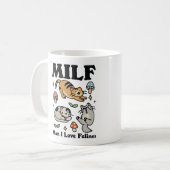 Cat Coffee Mok, Man Ik hou van Felines MILF Mok (Voorkant links)