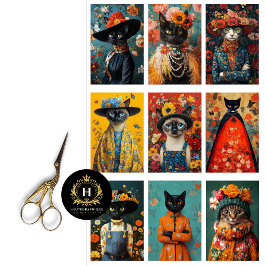 Cat Collage Kleine Projecten Junk Journal Decoupag Tissuepapier