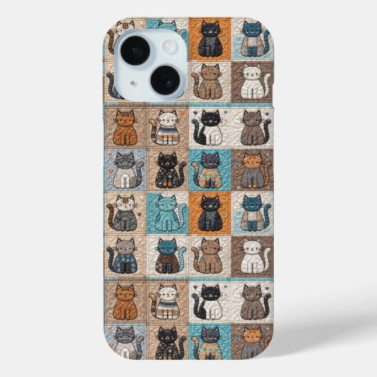 Cat Collectie Quiltpatroon Case-Mate iPhone Case (Achterkant)