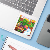 Cat College Master Sticker (Laptop met iPhone)