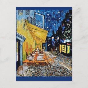 Cat Colony, Van Gogh Cafe Terrace Parody Briefkaart