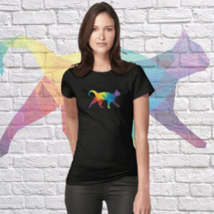 CAT COLORS ART POLYGONAL T-SHIRT