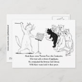 Cat Conducting Chorus  Louis Wain Briefkaart (Voorkant / Achterkant)