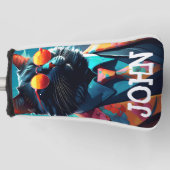 CAT COOL FUNNY GOLF HEAD HOESJE GEPERSONALISEERD GOLFHEADCOVER (Voorkant)