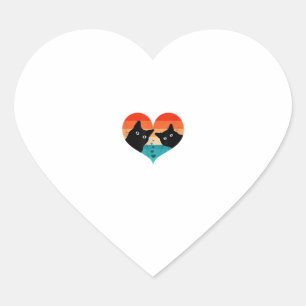 Cat Couple Retro Shirt Funny Black Cat Val Hart Sticker