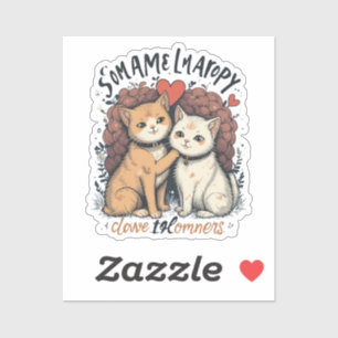Cat Couple Vinyl Sticker Schattigee Romantische Fe