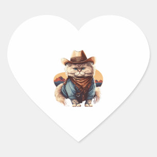 Cat Cowboy Pet miauw Cowboy Cat Meme Hart Sticker