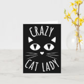 Cat Crazy Cat Lady Funny Cat Lover Mother's Day Bi Kaart (Gele Bloem)