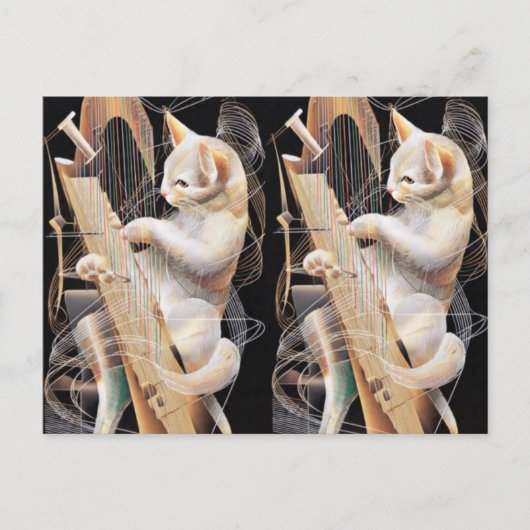Cat Crescendo – Surrealist Art Postcard Briefkaart (Voorkant)