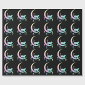 Cat Crescent Moon Horoscope Pastel Gothic Wicca Cadeaupapier (Vlak)