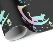 Cat Crescent Moon Horoscope Pastel Gothic Wicca Cadeaupapier (Rol Hoek)
