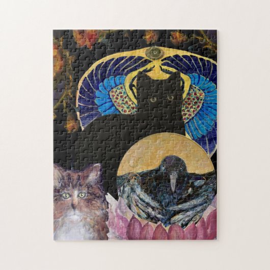 Cat Crow Scarab Lily Maureen Girard Legpuzzel (Verticaal)