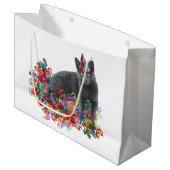 Cat Curly Ribbons Gift Bag Groot Cadeauzakje (Voorkant Gekanteld)