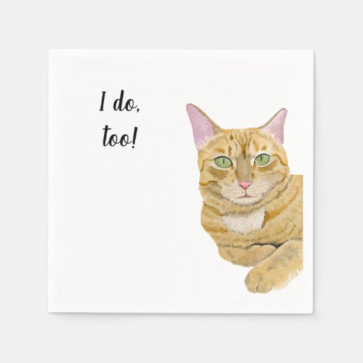 Cat Custom Cocktail Napkin Servet (Voorkant)