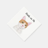 Cat Custom Cocktail Napkin Servet (Hoek)