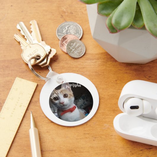 Cat Custom Fotonaam Valentijns's Gift Sleutelhange Sleutelhanger (Bureau)