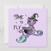 Cat Cute Flying Witch Cat | Vliegtijd (Voorkant)