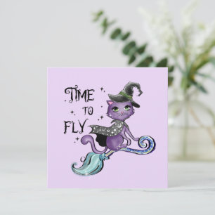 Cat Cute Flying Witch Cat Vliegtijd