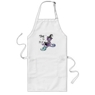 Cat Cute Flying Witch Cat Vliegtijd Lang Schort