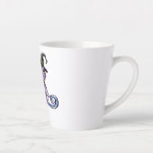 Cat Cute Flying Witch Cat | Vliegtijd Latte Mok (Rechts)