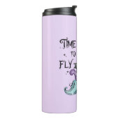 Cat Cute Flying Witch Cat | Vliegtijd Thermosbeker (Gedraaid links)