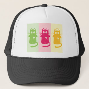 Cat Cute Funny Animal Cartoon Character Design Trucker Pet