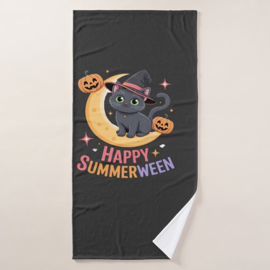 Cat Cute Halloween Aesthetic Essential T-Shirt (Serviette de bain)