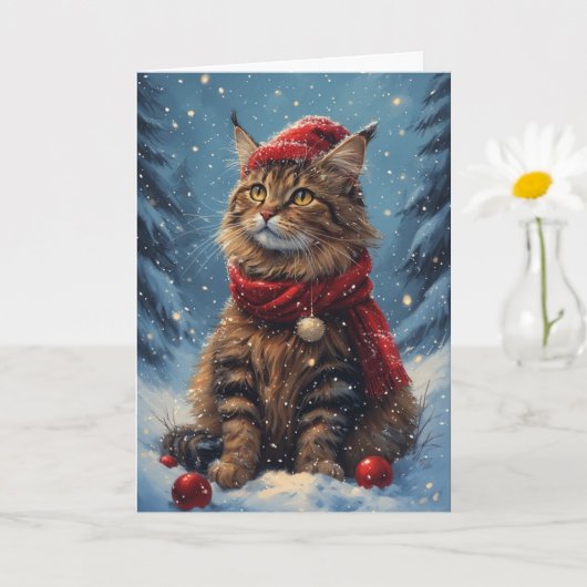 Cat Cute Holiday Kaart (Kleine Plant)