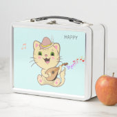 Cat Cute Musical Ginger Caramel Tabby Cat (In situ)