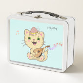 Cat Cute Musical Ginger Caramel Tabby Cat (Voorkant)