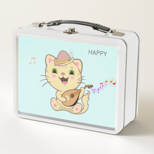 Cat Cute Musical Ginger Caramel Tabby Cat (Voorkant)