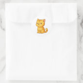Cat Cute Oranje Tabby Cat Ronde Sticker (Tas)