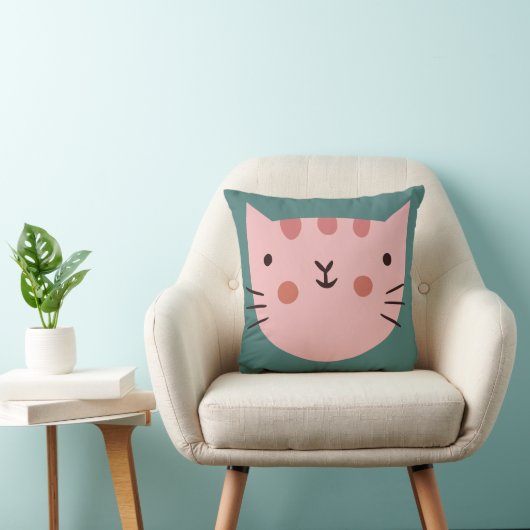 Cat Cute Pinky nursery Baby Room Sierkussen (Stoel)