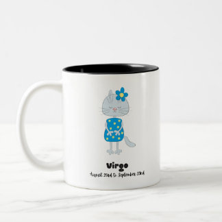 Cat Cute Virgo Zodiac Cat Tweekleurige Koffiemok