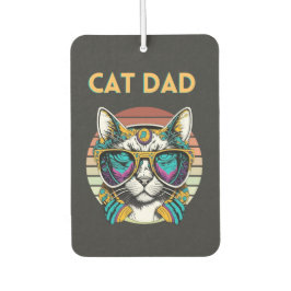 Cat Dad Black Cat Vintage Eighties Style Cat Retro Luchtverfrisser