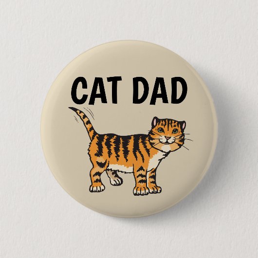 CAT DAD-BUTTONNEN RONDE BUTTON 5,7 CM (Voorkant)